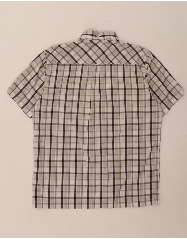 Camicia a maniche corte da uomo Ben Sherman in cotone a quadri grigio medio