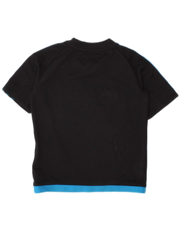 ADIDAS Boys Climalite T-Shirt Top 4-5 Years Black Colourblock Polyester