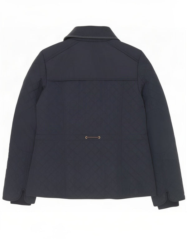 Giacca trapuntata da donna Laura Ashley UK 14 grande poliestere blu navy