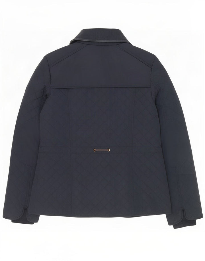 Giacca trapuntata da donna Laura Ashley UK 14 grande poliestere blu navy