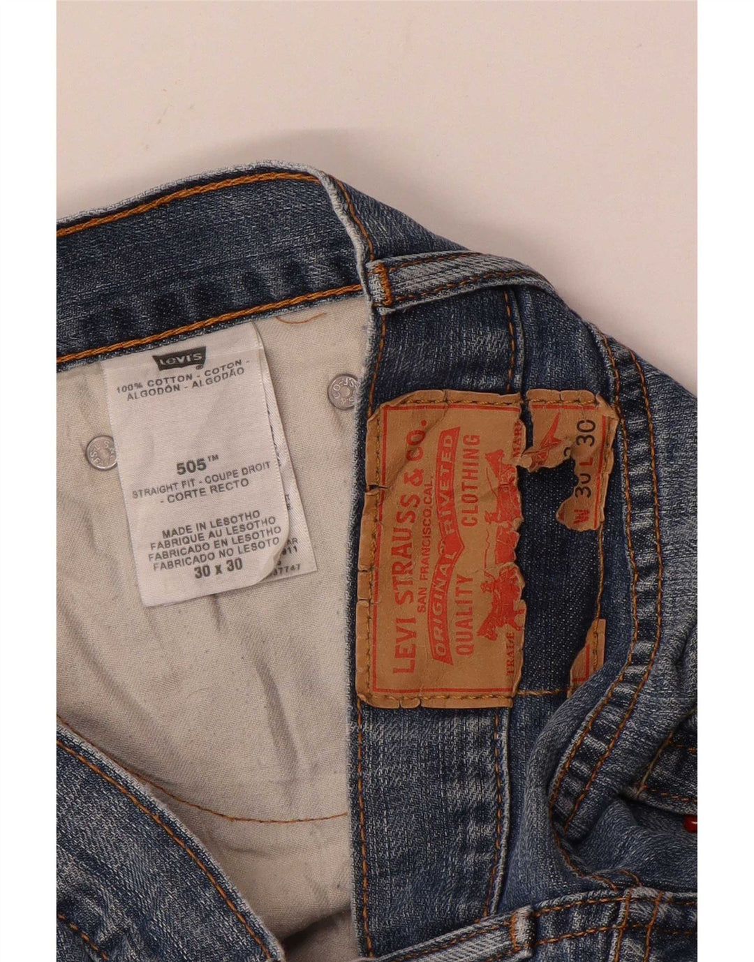 Levi's Uomo 505 Jeans dritti W30 L30 Cotone Blu