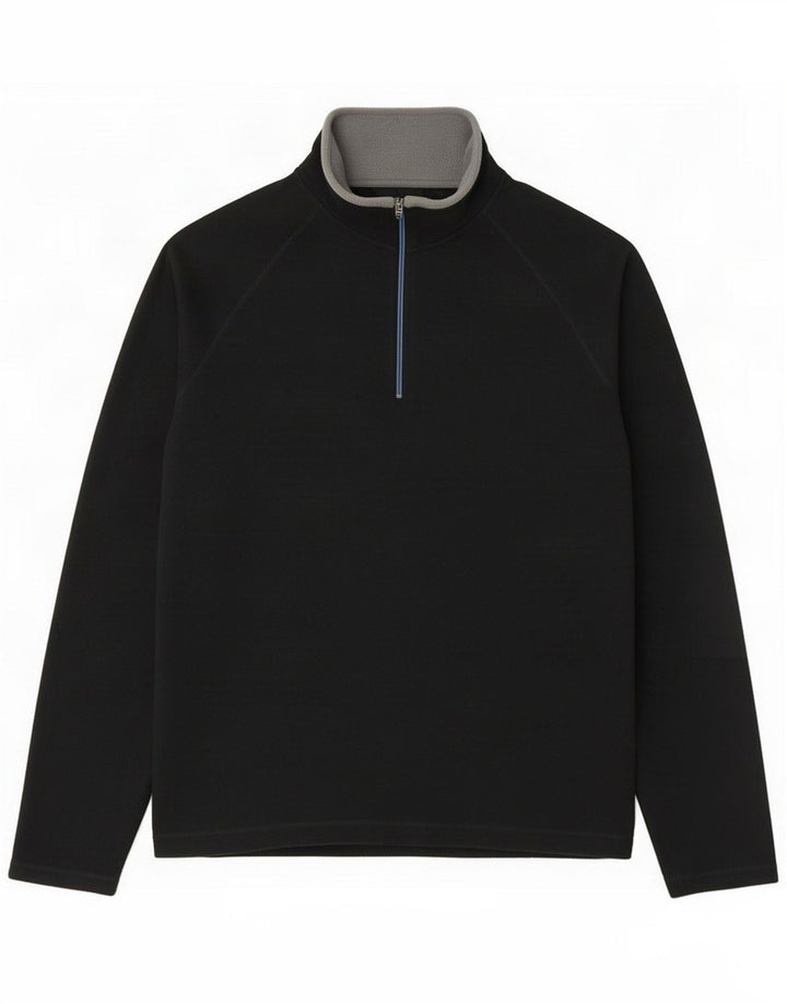 Maglione in pile da uomo Gap con zip e collo, poliestere nero medio