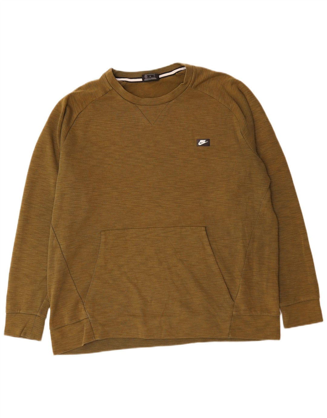 Felpa da uomo NIKE maglione XL in cotone screziato kaki