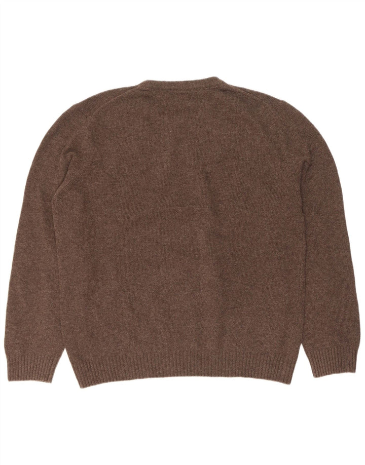 Marlboro Classics Maglione girocollo da uomo in lana marrone XL