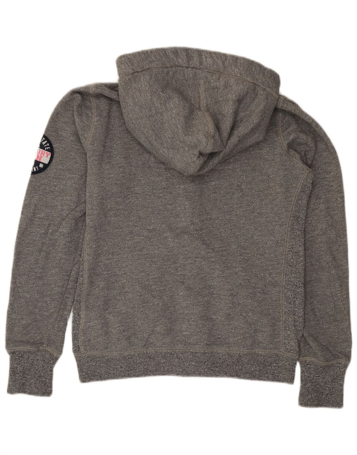 Maglione con cappuccio e zip grafica da donna SUPERDRY UK 14 Cotone grigio medio