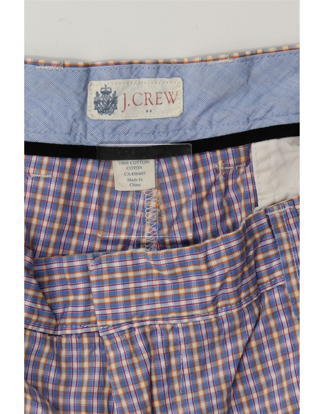 J. CREW Mens Chino Shorts W36 Large Purple Check Cotton Vintage J. Crew and Second-Hand J. Crew from Messina Hembry 
