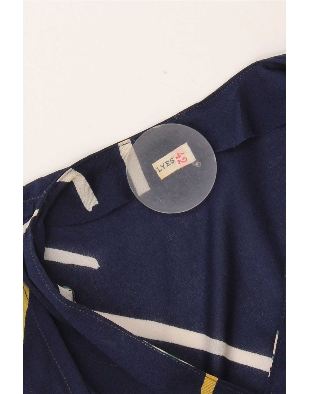 Abito a trapezio da donna vintage IT 42 Poliestere a righe blu navy medio