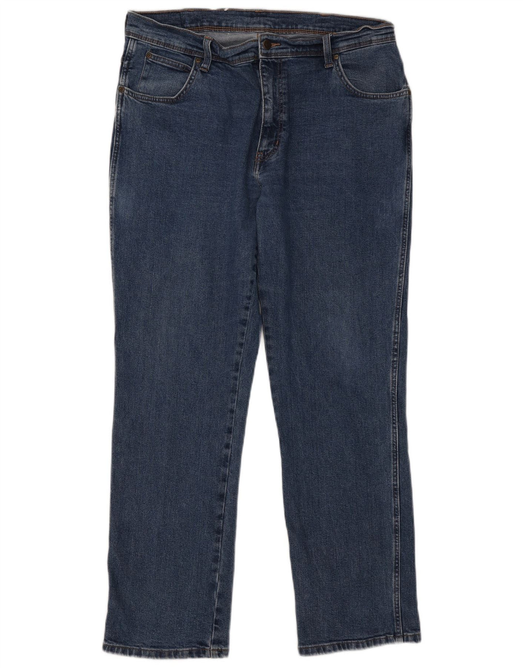 Jeans dritti da uomo Wrangler vestibilità regolare W38 L32 cotone blu