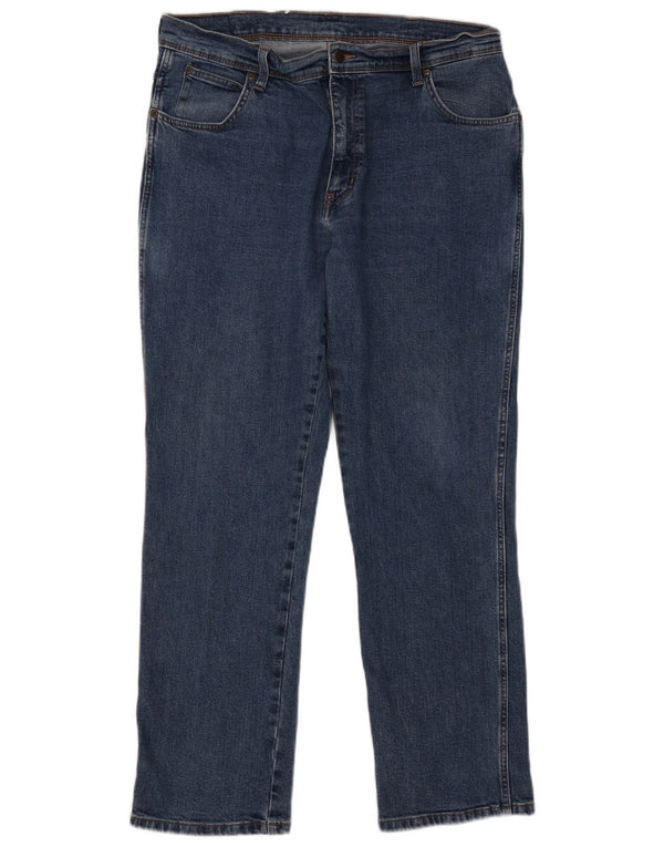 Jeans dritti da uomo Wrangler vestibilità regolare W38 L32 cotone blu