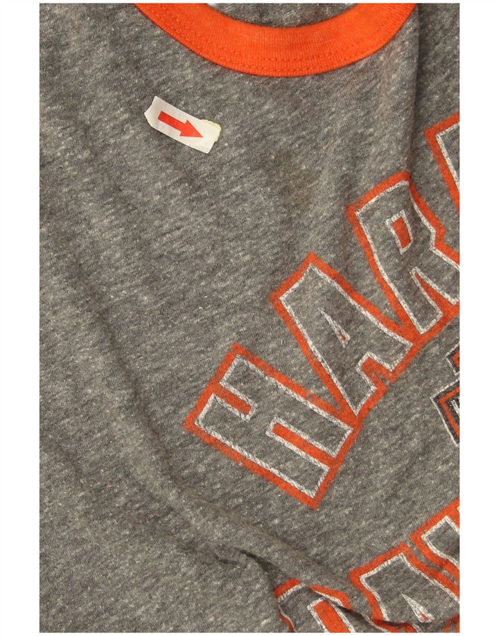 Maglietta grafica da donna Harley Davidson manica 3/4 UK 16 Large Grey Colourblock