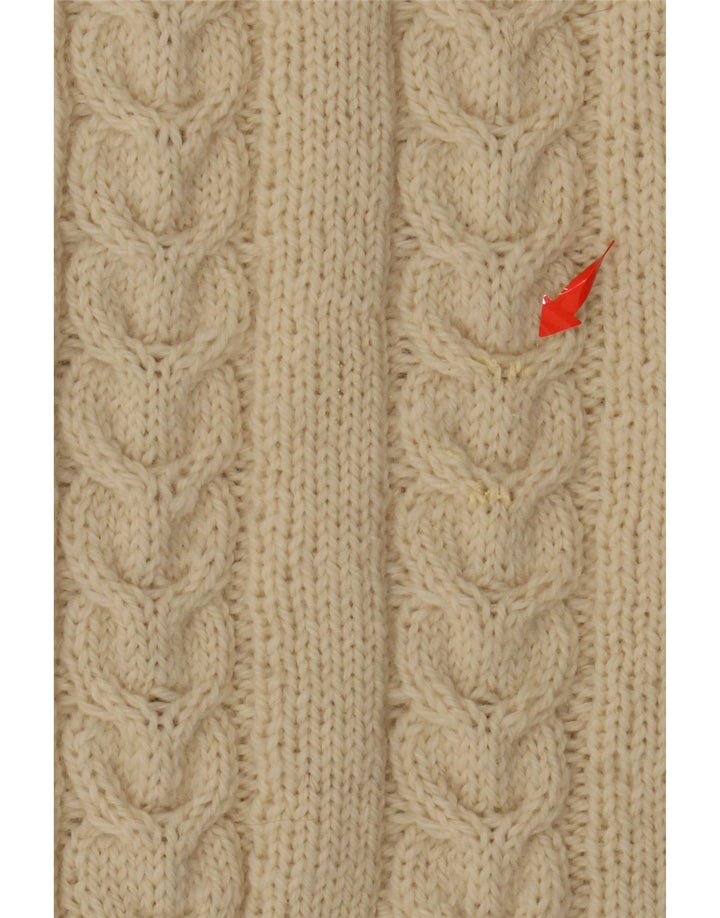 Maglione maglione collo alto da donna VINTAGE UK 14 grande bianco sporco