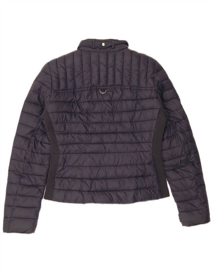 Giacca imbottita da donna Zara UK 10 piccola in nylon blu navy