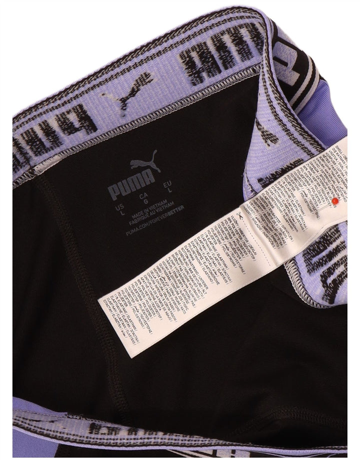 Leggings grafici da donna Puma UK 16 Large Nero Colourblock Poliestere