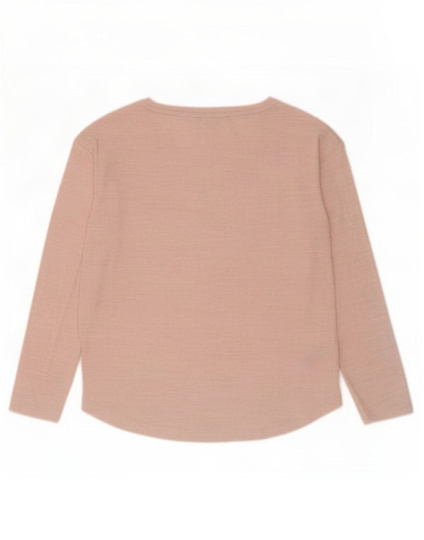 Marks & Spencer Top da donna a maniche lunghe vestibilità ampia UK 8 Small Poliestere rosa
