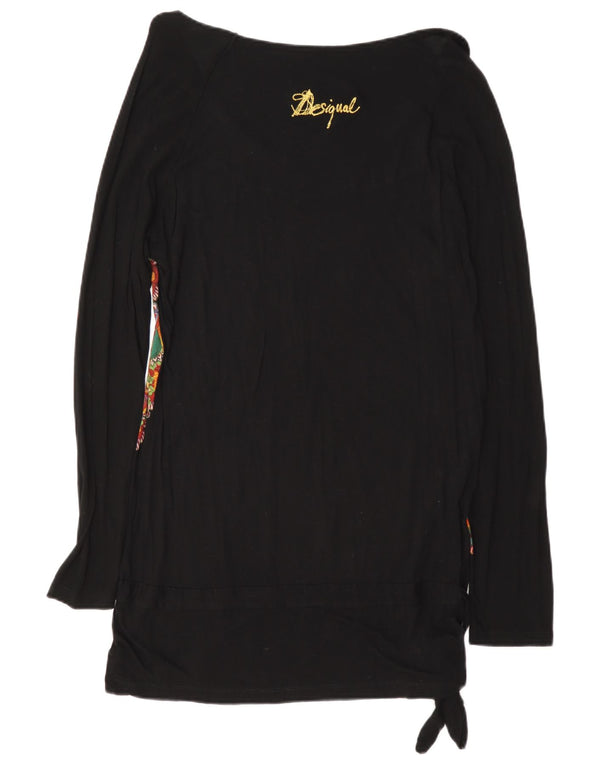 Desigual Donna Graphic Tunica Top UK 18 XL Nero Floreale