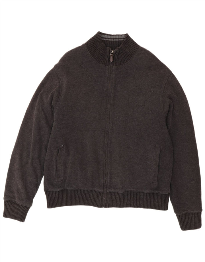 Marks & Spencer Maglione cardigan Harbour blu da uomo grande cotone grigio