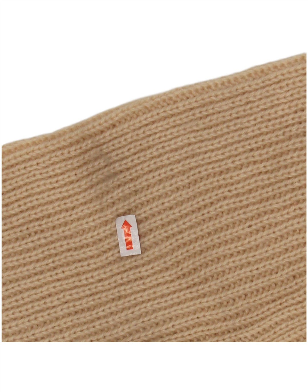 Maglione maglione collo alto da donna VINTAGE UK 12 Acrilico a righe beige medio