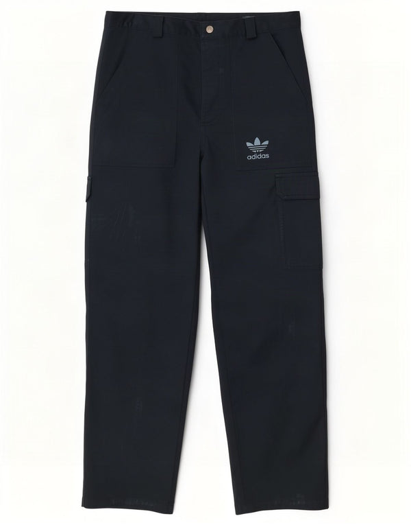 Adidas Mens Straight Cargo Trousers Small W32 L31 Navy Blue Cotton