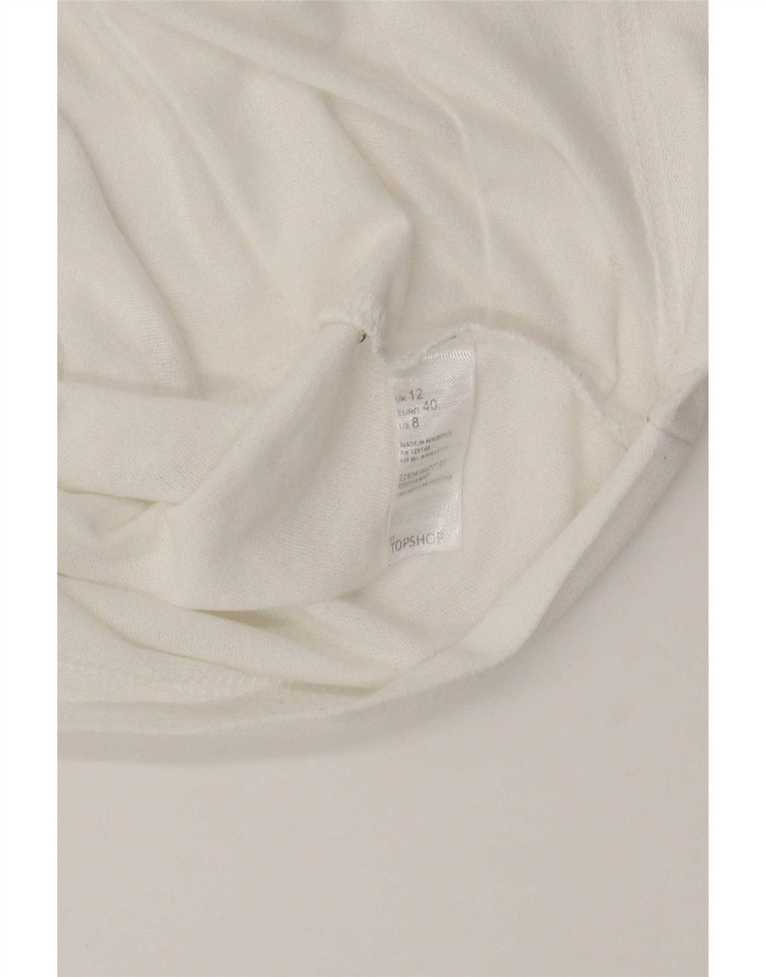 Topshop T-shirt corta da donna Top UK 12 poliestere bianco medio