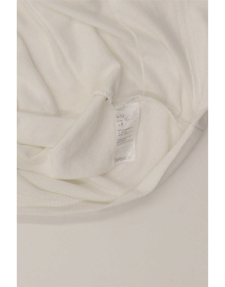 Topshop T-shirt corta da donna Top UK 12 poliestere bianco medio