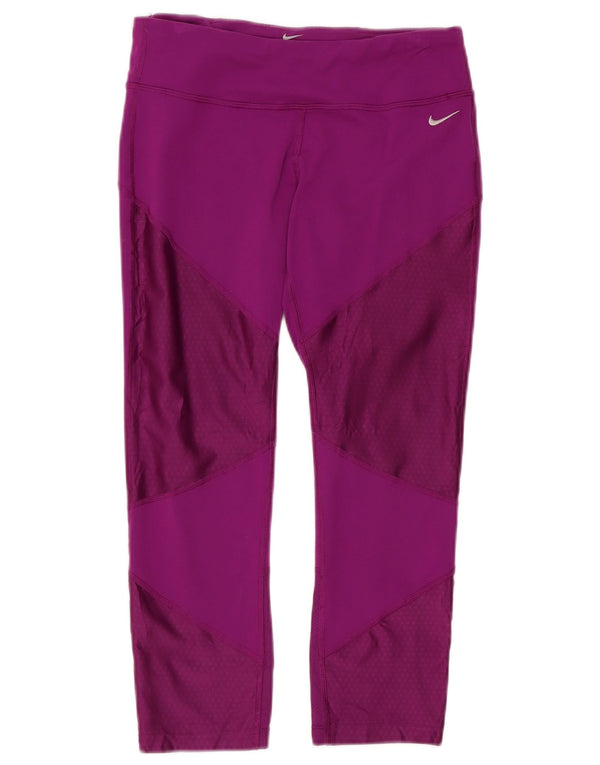 Leggings Capri da donna Nike UK 12 nylon color block viola medio