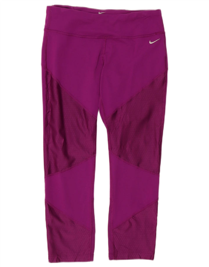 Leggings Capri da donna Nike UK 12 nylon color block viola medio