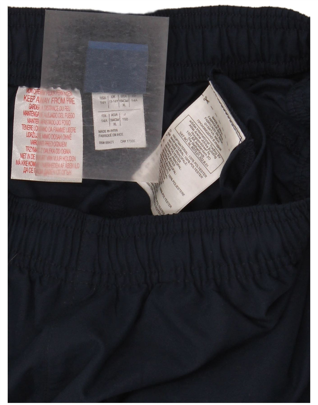 Pantaloncini sportivi Reebok da ragazzo 13-14 anni in poliestere blu navy