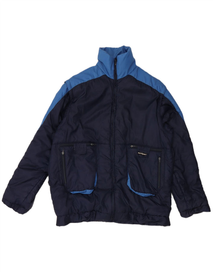 Giacca imbottita da uomo VINTAGE UK 42 XL Blu navy Colourblock