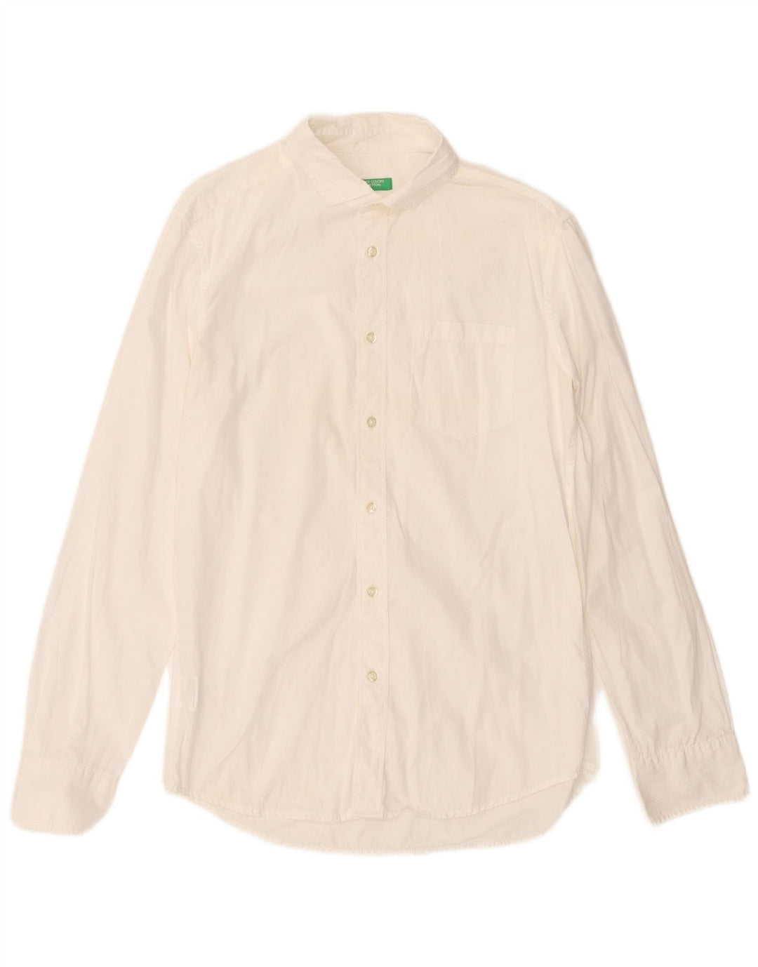 Camicia Benetton Uomo Cotone Medio Bianco