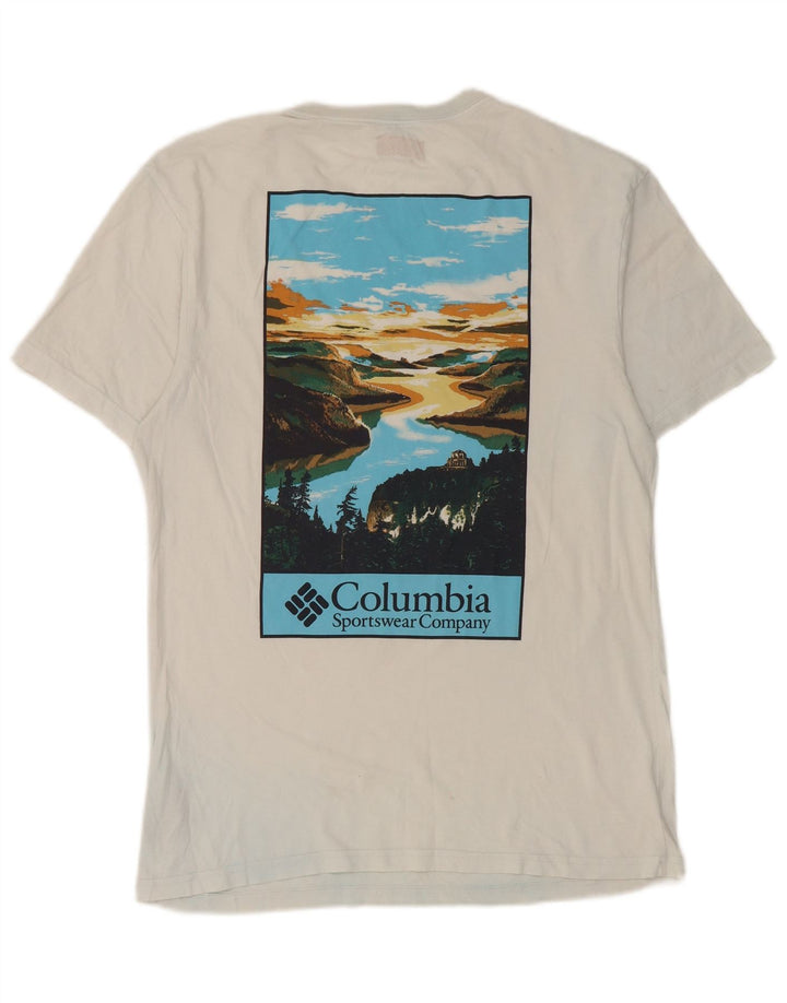 T-shirt grafica da uomo Columbia Top piccola in cotone bianco