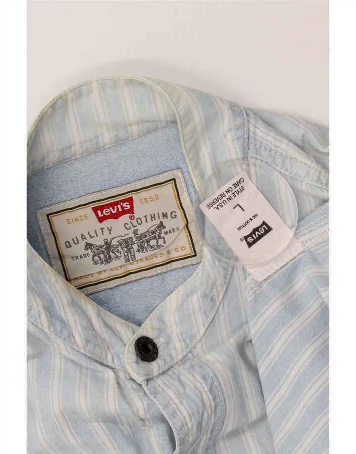 Camicia a maniche corte da uomo Levi's in cotone a righe grandi blu