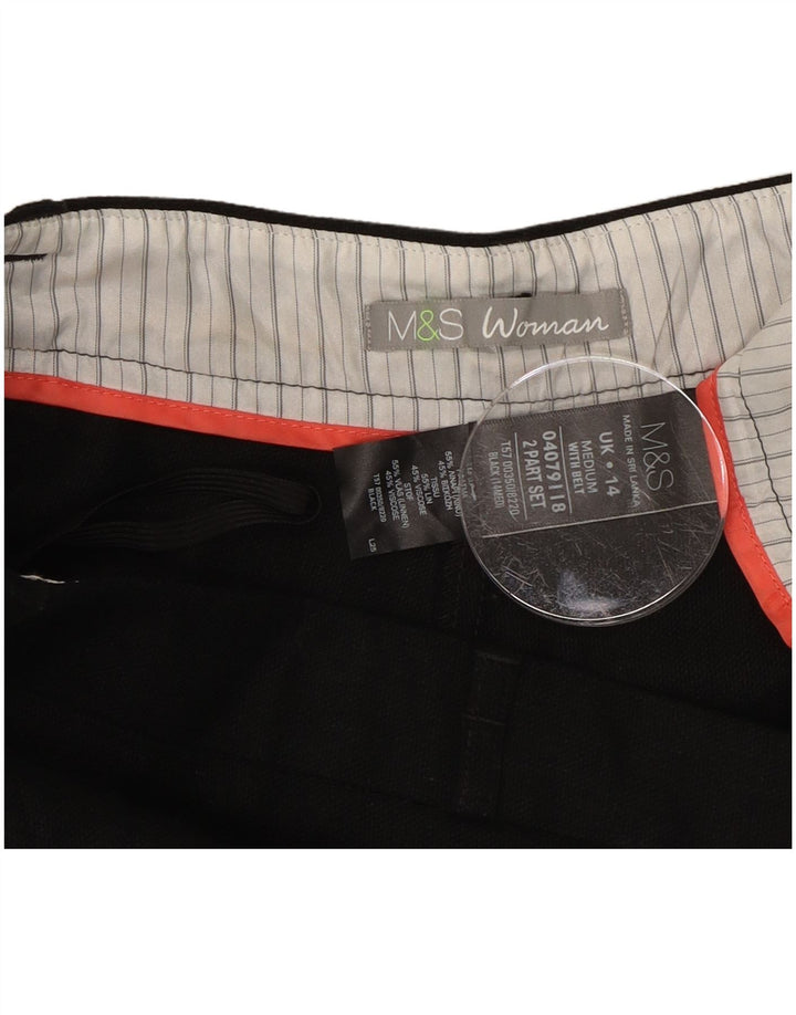Pantaloni da abito dritti da donna Marks & Spencer UK 14 Large W32 L29 Neri