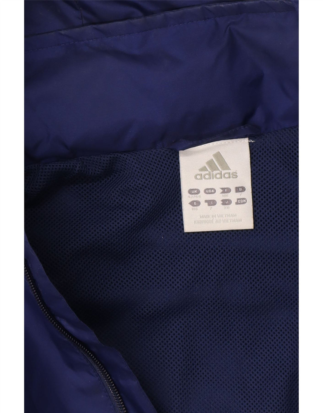 ADIDAS Mens Hooded Rain Jacket UK 42/44 Large Blue Nylon Vintage Adidas and Second-Hand Adidas from Messina Hembry 