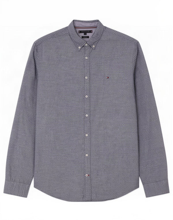 Camicia da uomo Regular Fit Tommy Hilfiger Large in cotone maculato blu