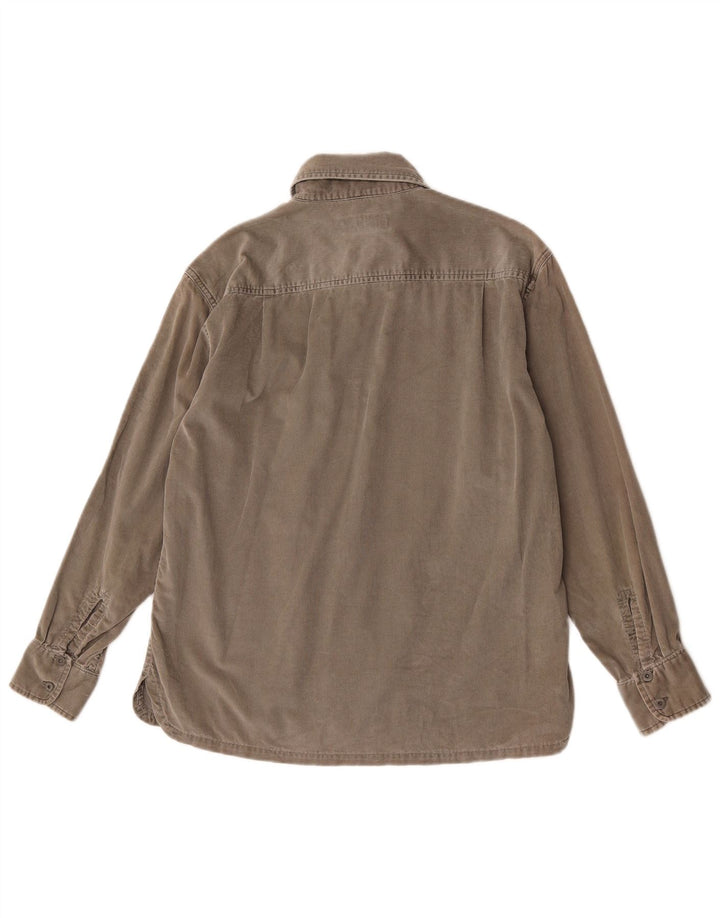 Camicia da uomo in velluto a coste Wrangler grigio medio