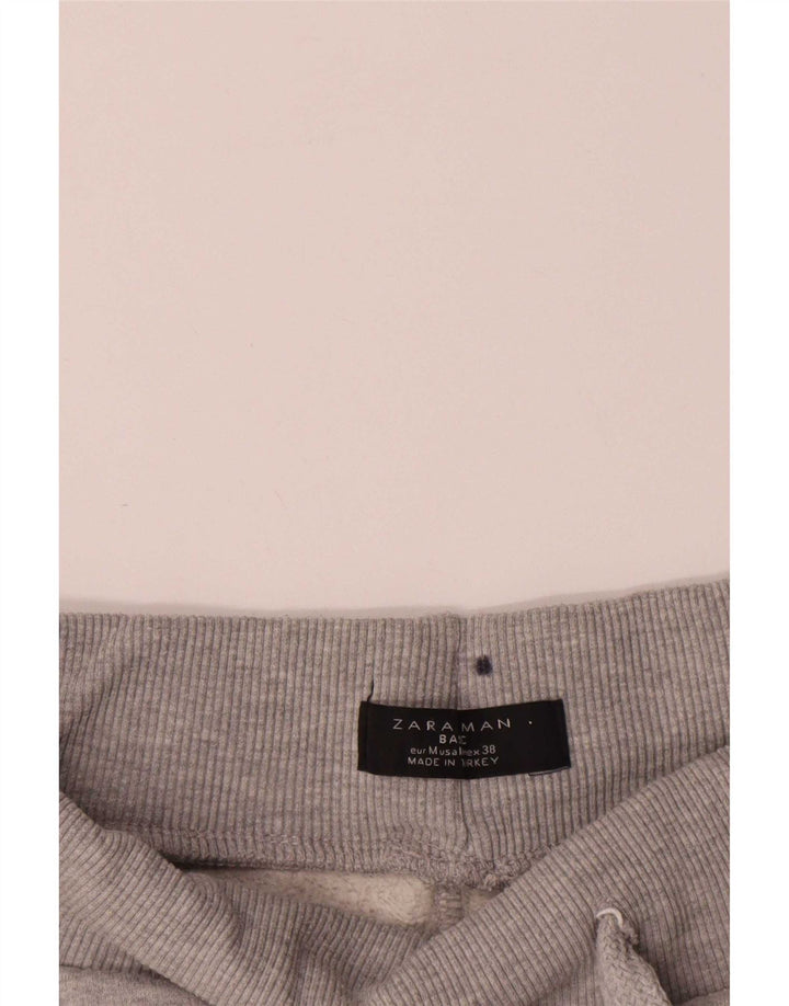 Pantaloni della tuta da uomo Zara in cotone grigio medio