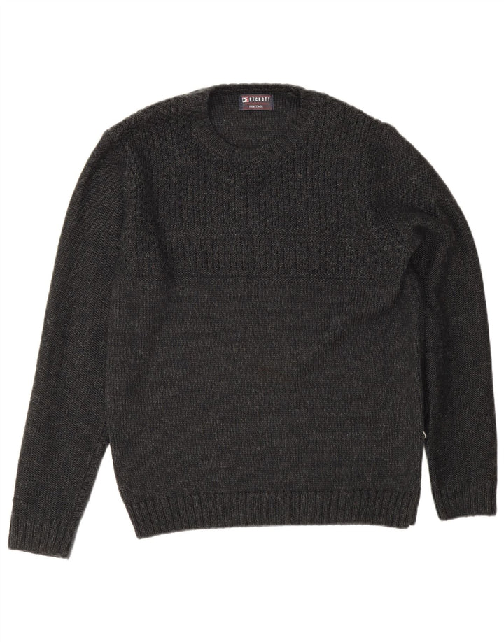 Maglione Peckott da uomo Heritage girocollo in poliacrilico grigio medio