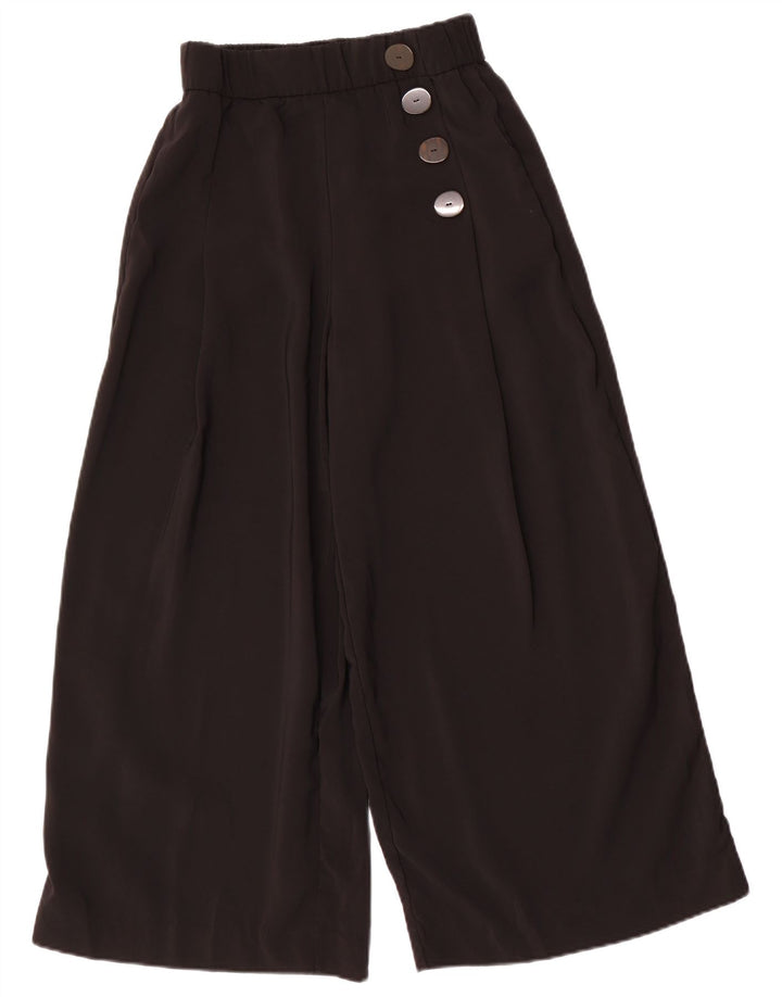 Pantaloni corti da donna Zara a gamba larga medi W30 L24 poliestere nero