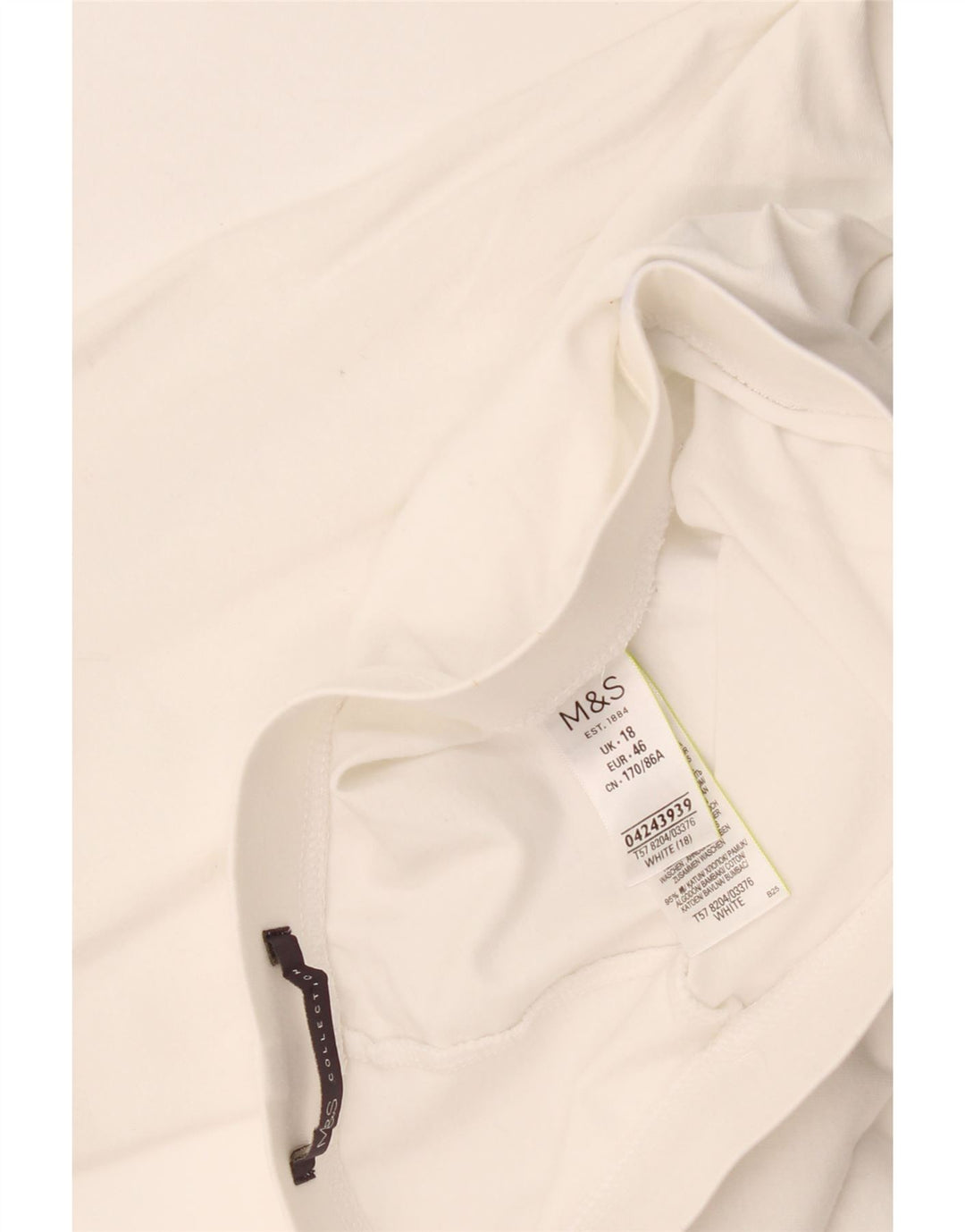 Leggings Capri da donna Marks & Spencer UK 18 XL cotone bianco