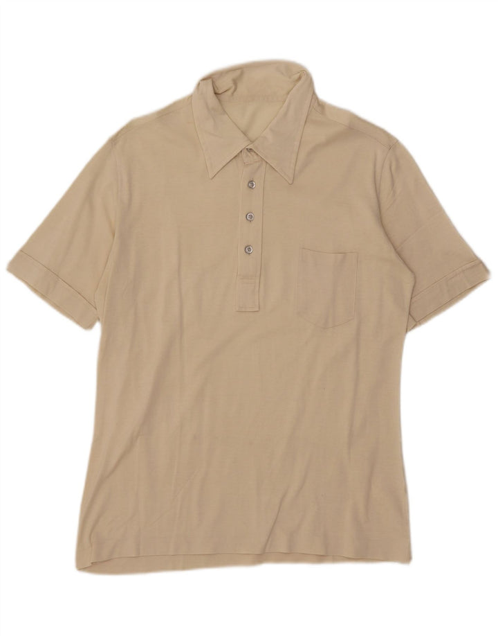 Polo vintage da uomo IT 46 piccola beige