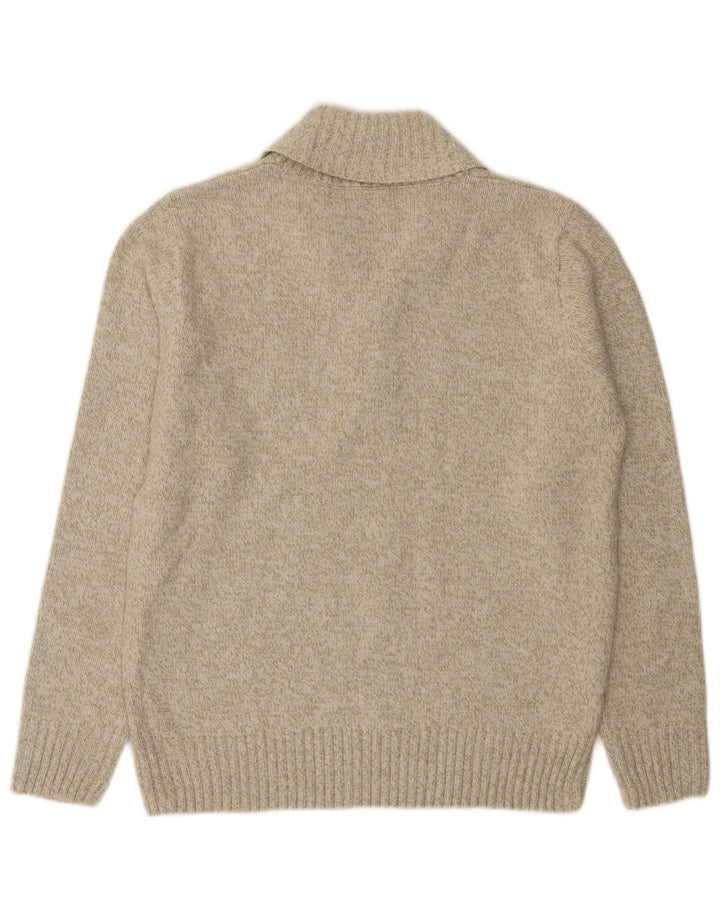 Maglione da uomo Marks & Spencer con collo a scialle in acrilico screziato verde medio