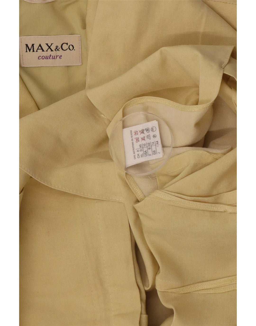 Max&Co. Giacca blazer da donna a 4 bottoni UK 14 seta gialla media