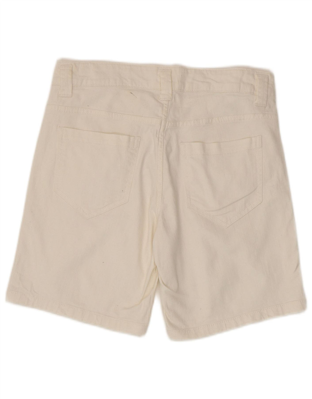 Pantaloncini di jeans da donna Benetton UK 8 piccoli W30 cotone bianco