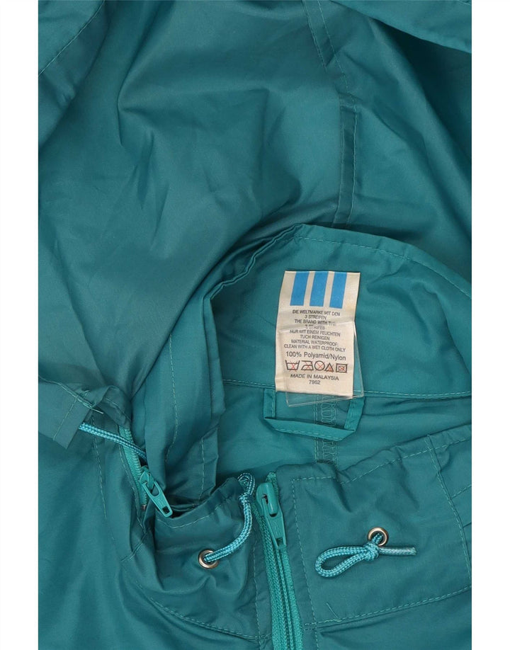 Giacca antipioggia con cappuccio da uomo Adidas UK 38/40 Colorblock medio turchese