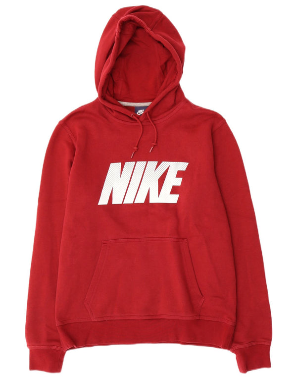 Felpa con cappuccio grafica Nike da uomo in cotone bordeaux medio