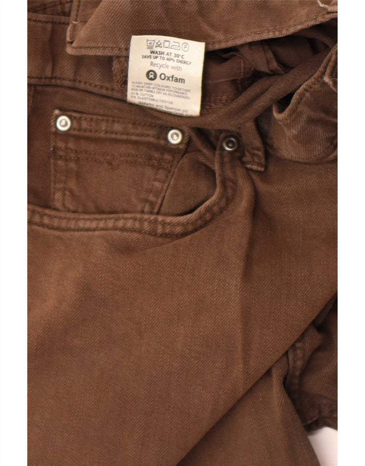 Jeans dritti Marks & Spencer da donna blu Harbour W36 L31 cotone marrone