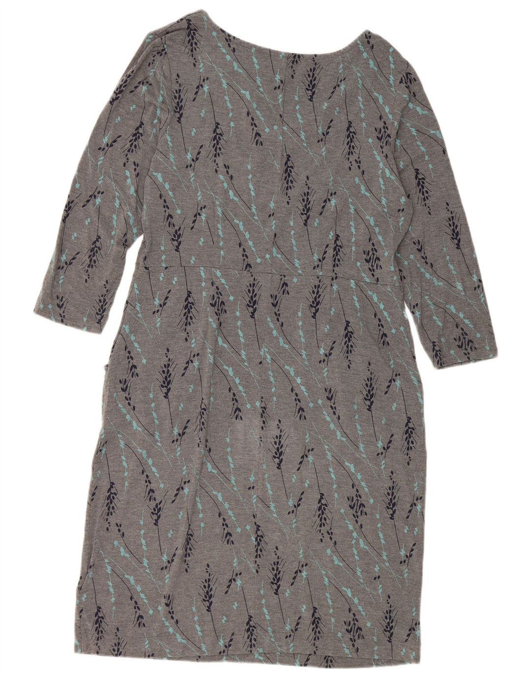 WHITE STUFF Womens 3/4 Sleeve Basic Dress UK 12 Medium  Grey Floral