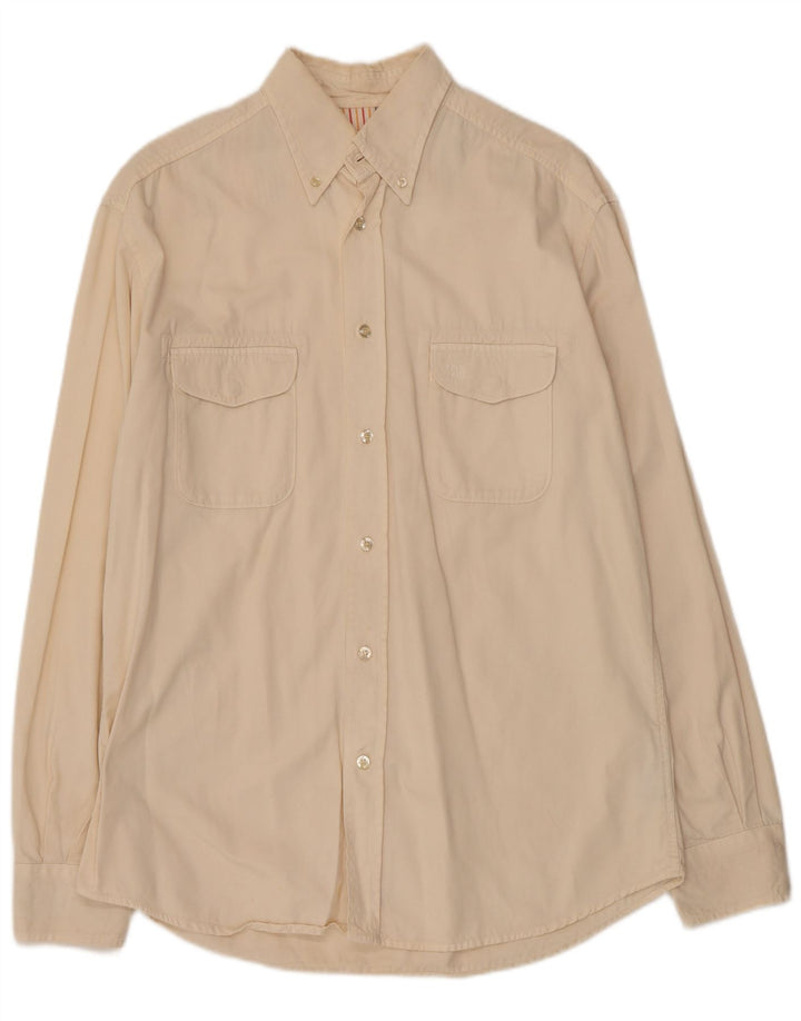 THINK PINK Camicia da uomo in cotone beige medio