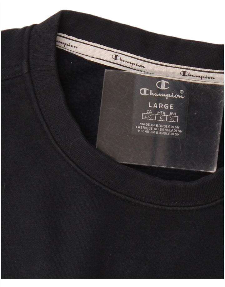 Felpa grafica da uomo Champion, maglione grande, blu navy