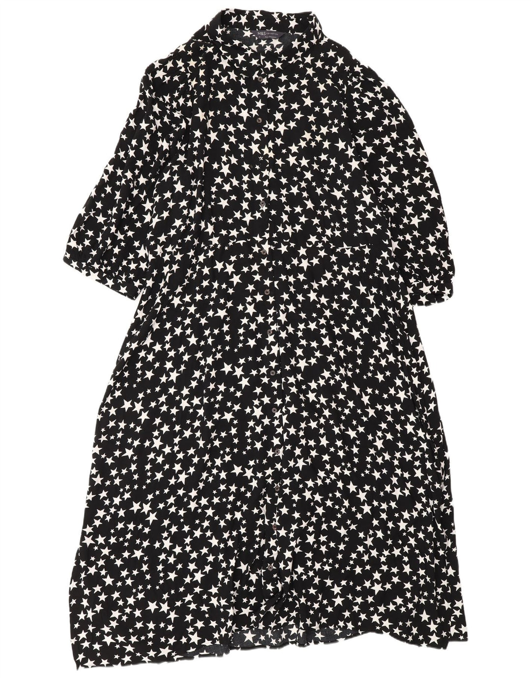 Abito lungo da donna Marks & Spencer con motivo astratto UK 18 XL Nero